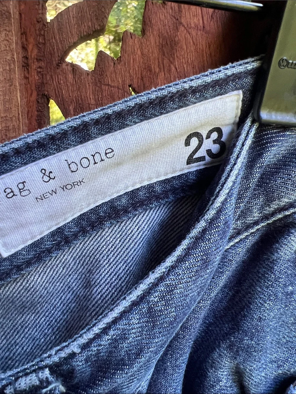 rag & bone High-Rise Wide Leg Jeans in Deep Blue Denim